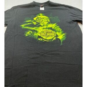Harley-Davidson T-Shirt Leprechaun Okoboji Iowa Black Large 2009 Style 5503